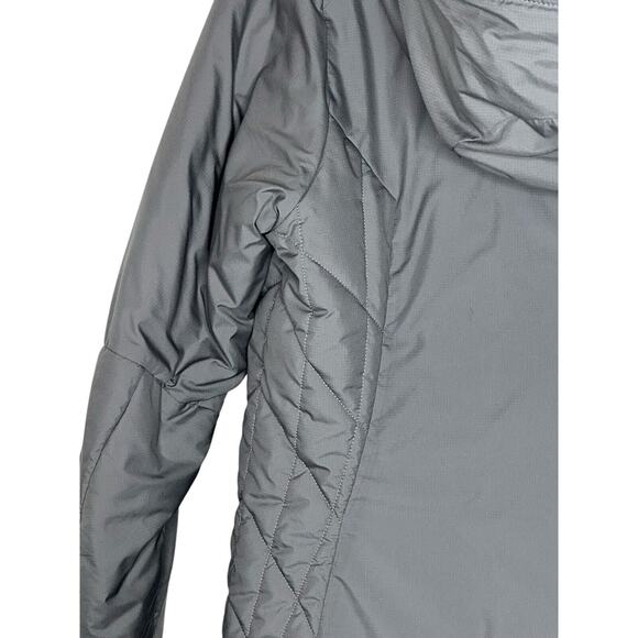 Patagonia Womens Micro Puff Hooded Jacket Medium Primaloft Nickel Gray Pockets - Picture 6 of 16